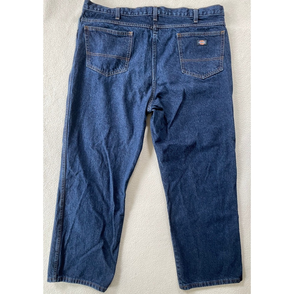 Dickies Mens 42x30 Relaxed Straight Workwear Jeans Dark Wash Blue 43686 Utility - Picture 5 of 15